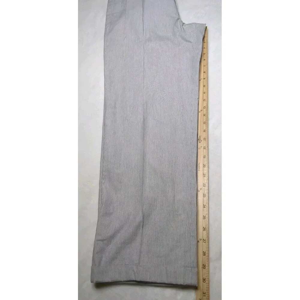 Vintage Corbin‎ Ltd. Men's Gray Pleated Pin Striped Pants Cuffed USA 40 x 31
